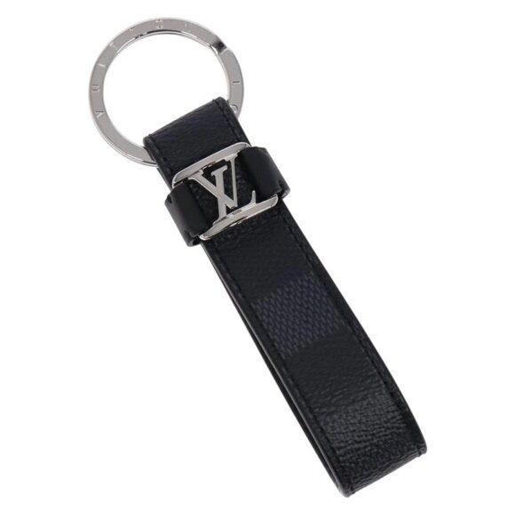 LOUIS VUITTON Damier Graphite LV Dragonne Key Ring M62706 LV Auth sw1392M - Picture 1 of 11
